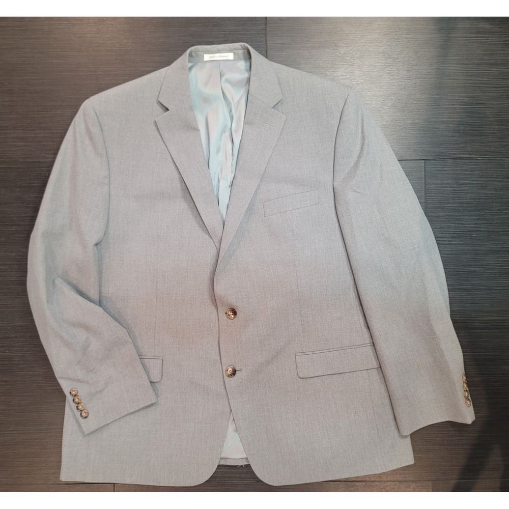 Blazer Mens Chaps 46R Light Gray 2 button front lined Excellent Condition